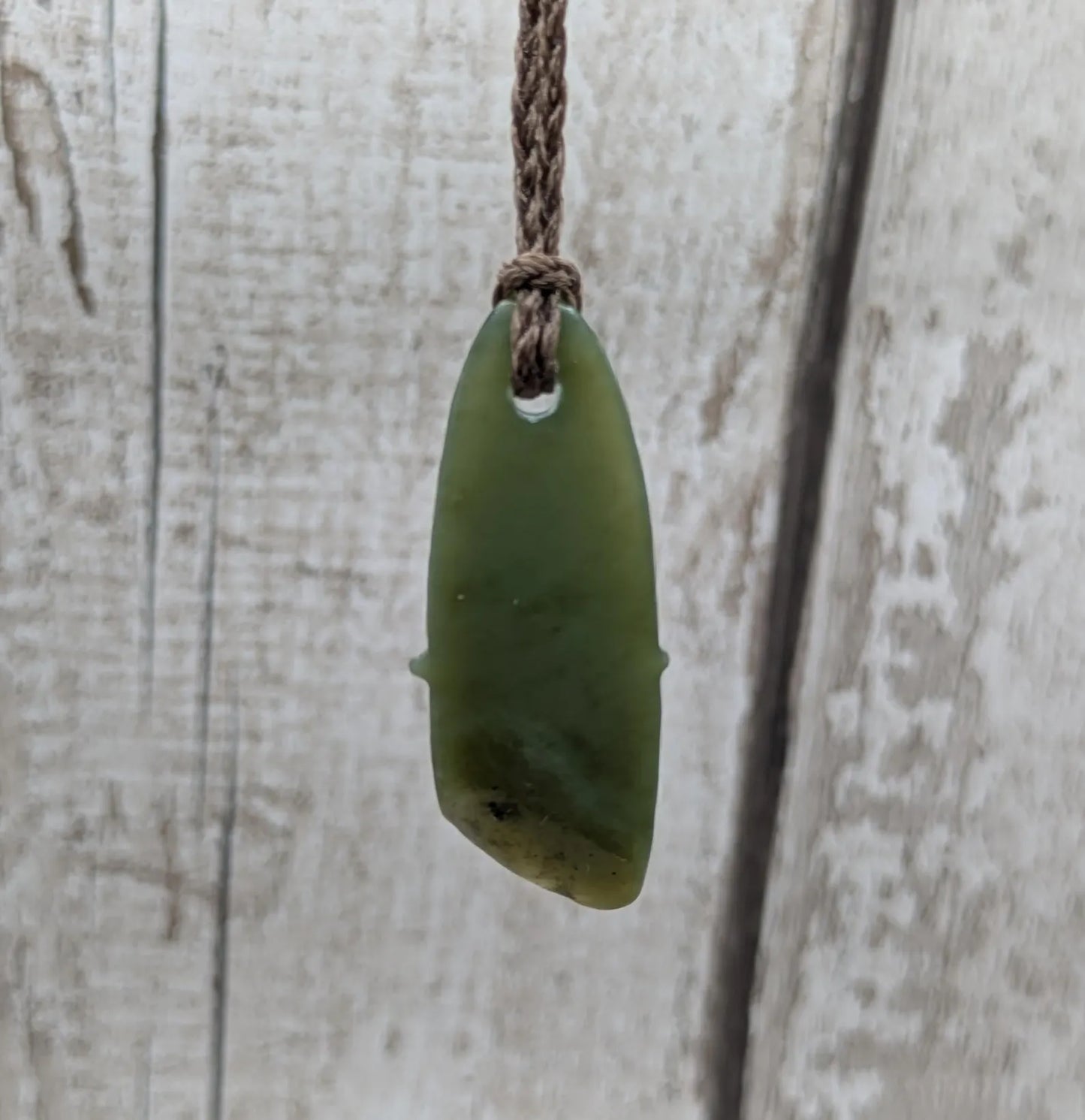 Tumble polished New Zealand Pounamu Jade Necklace – Raw Greenstone Offcut crystal Pendant on Cord, simple spiritual jewellery.