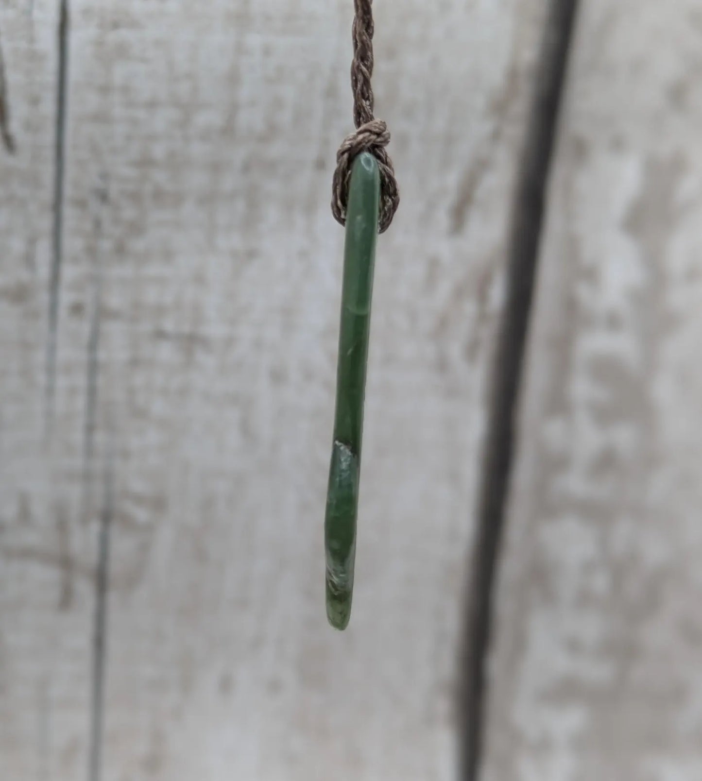 Tumble polished New Zealand Pounamu Jade Necklace – Raw Greenstone Offcut crystal Pendant on Cord, simple spiritual jewellery.