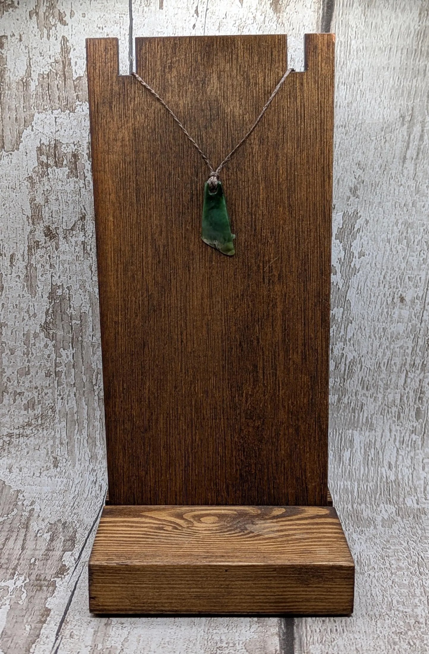 Tumble polished New Zealand Pounamu Jade Necklace – Raw Greenstone Offcut crystal Pendant on Cord, simple spiritual jewellery.