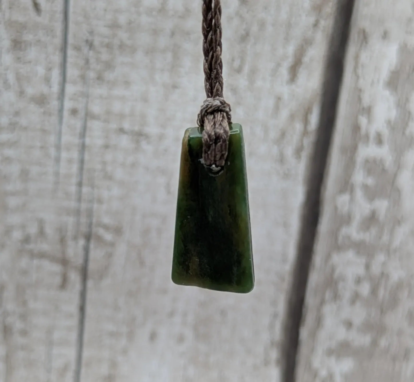 Tumble polished New Zealand Pounamu Jade Necklace – Raw Greenstone Offcut crystal Pendant on Cord, simple spiritual jewellery.