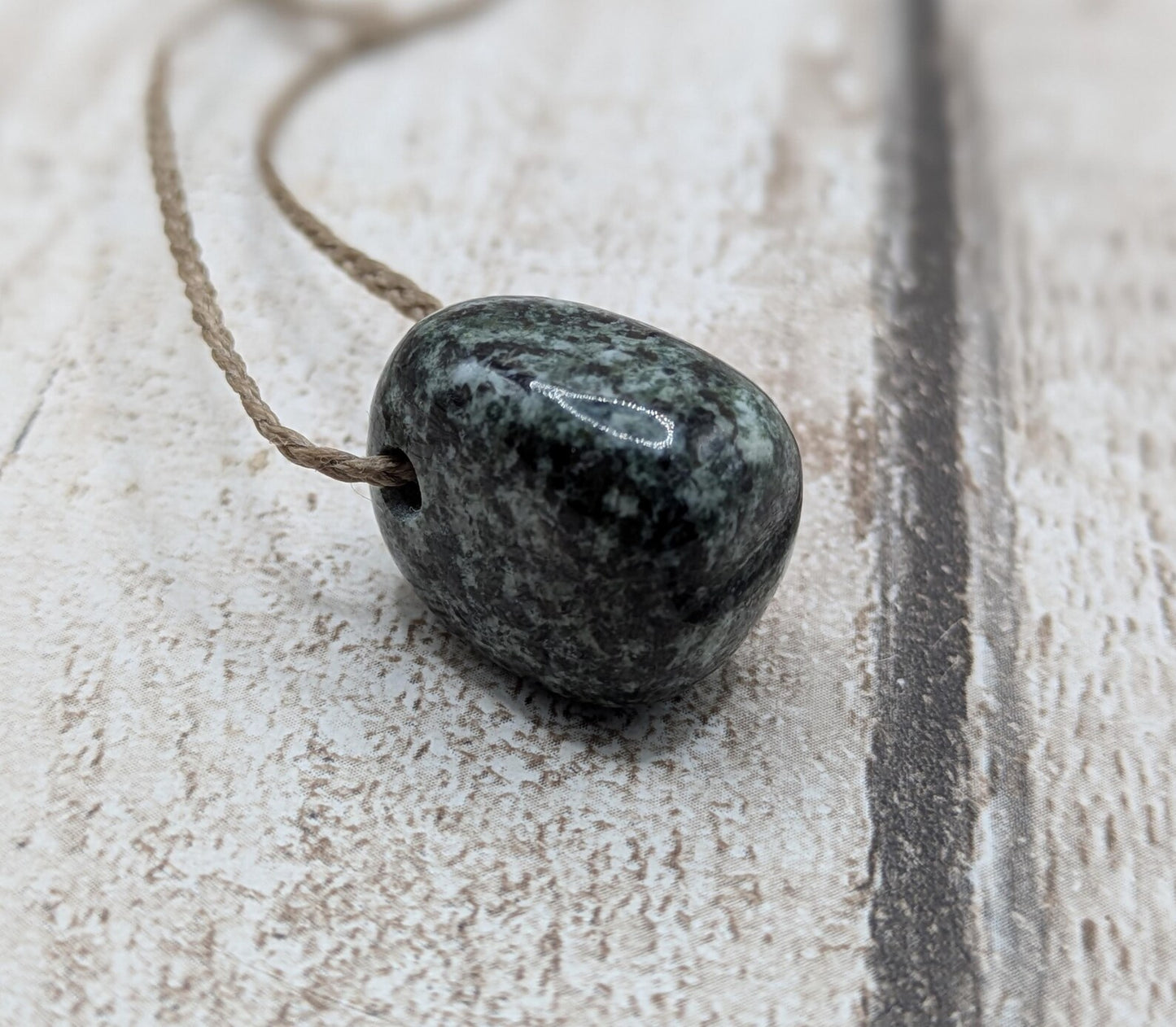 Small Preseli bluestone tumble pendant.