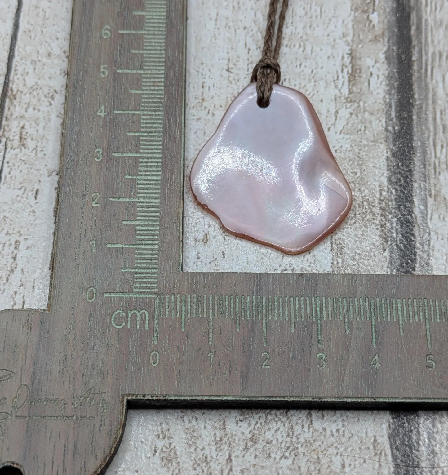 Medium Pearlescent NZ Freshwater Pink Mussel Shell Pendant – Natural Tumbled, Drilled for Jewelry, Unique Organic Statement Piece