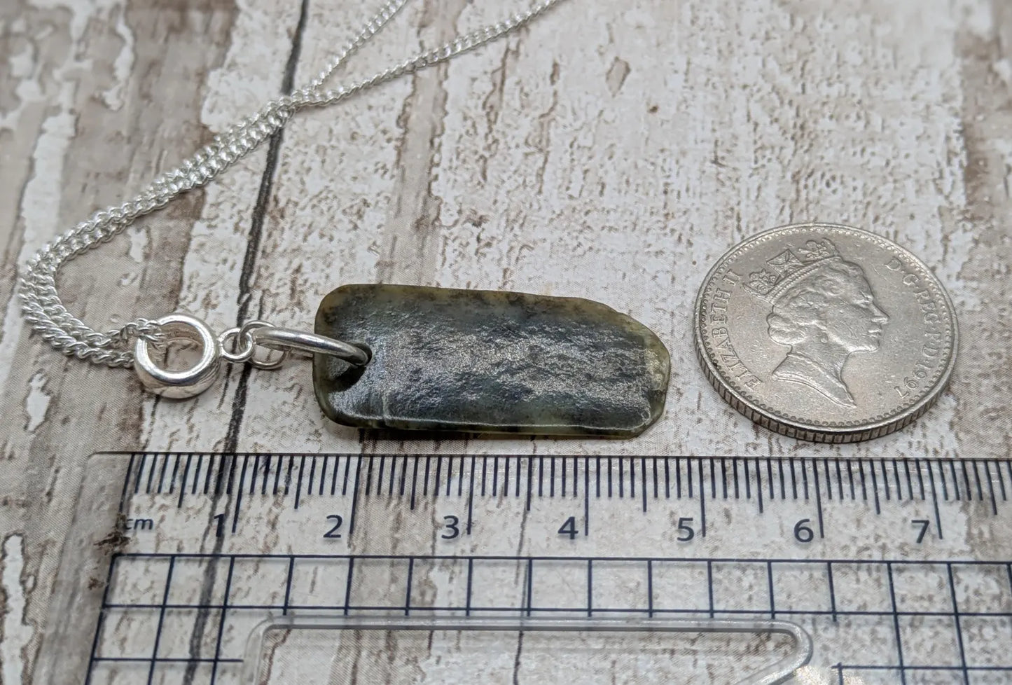 New Zealand Pounamu Jade Pendant on Sterling Silver Chain – Tumbled polished Greenstone Necklace, spiritual talisman, cultural amulet.