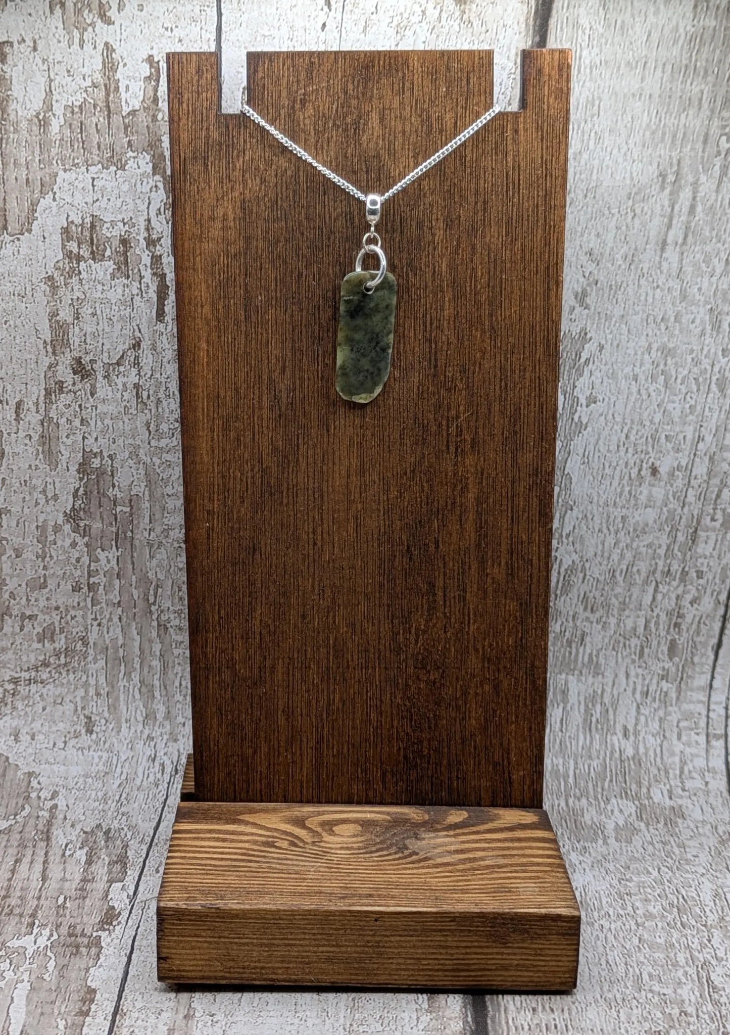 New Zealand Pounamu Jade Pendant on Sterling Silver Chain – Tumbled polished Greenstone Necklace, spiritual talisman, cultural amulet.