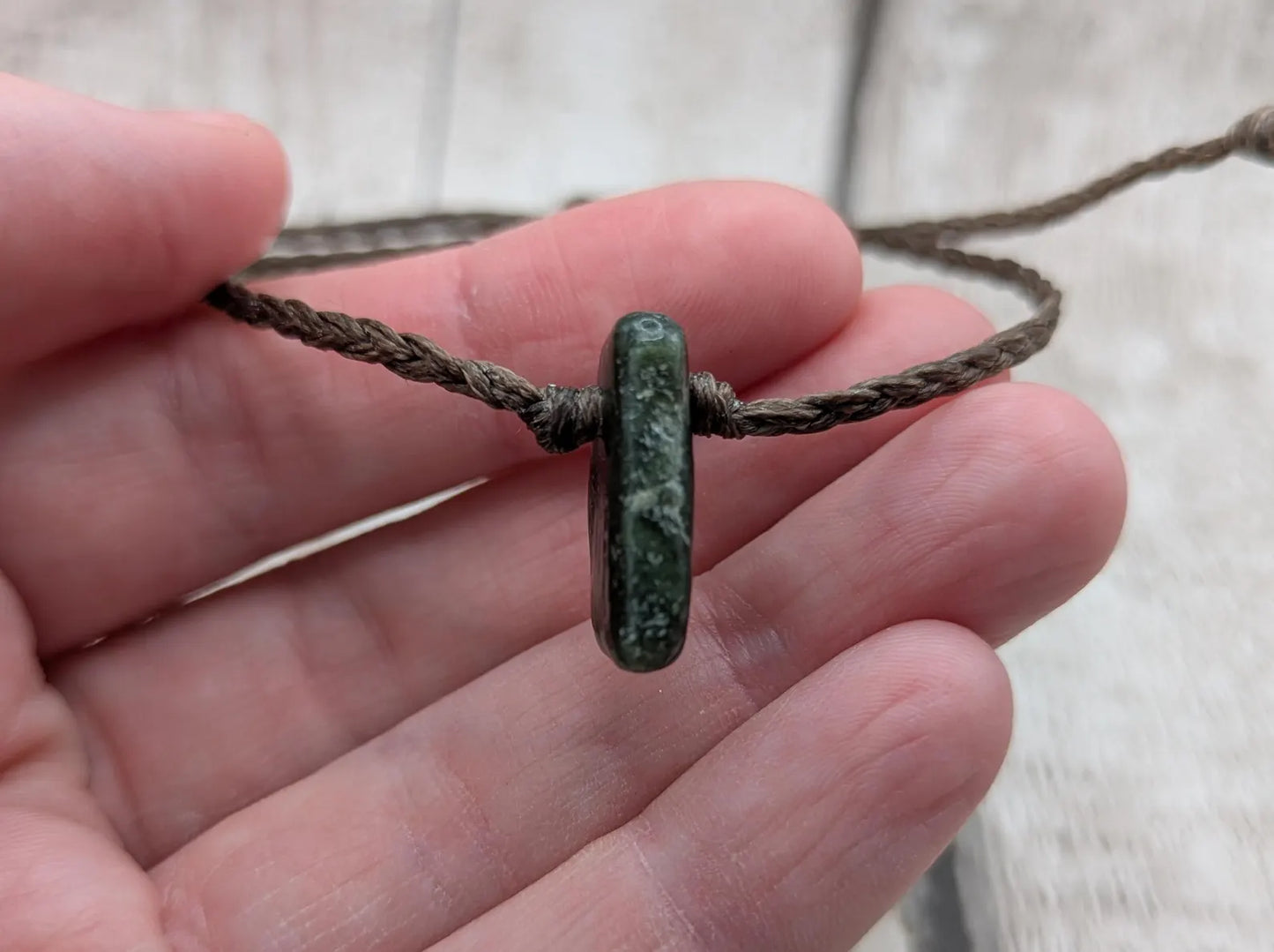 New Zealand Pounamu greenstone jade adjustable bracelet.