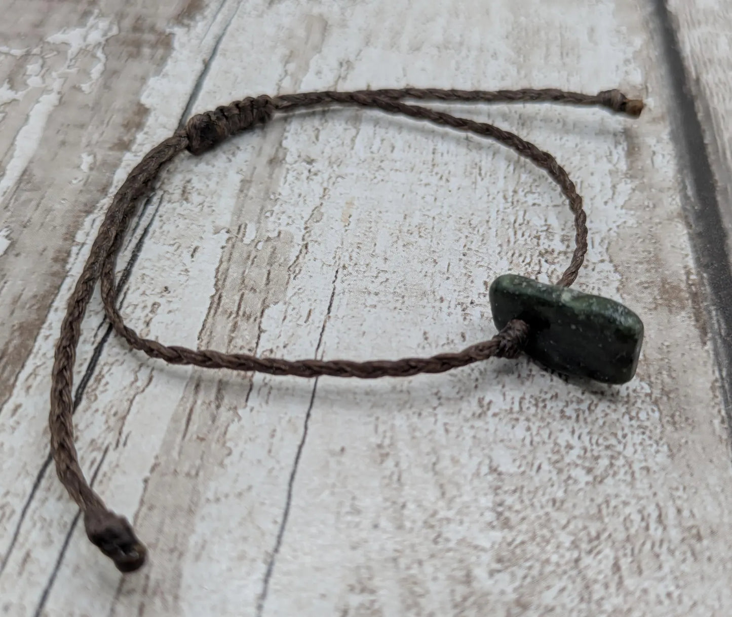 New Zealand Pounamu greenstone jade adjustable bracelet.