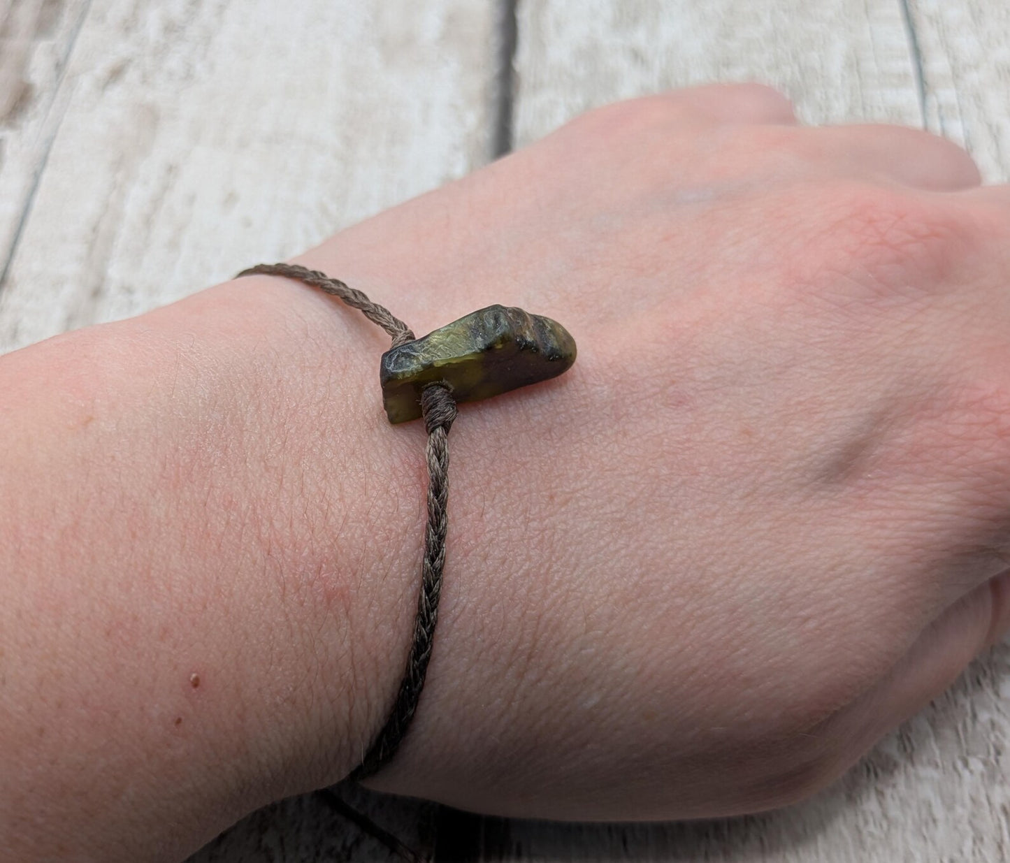 New Zealand Pounamu greenstone Jade adjustable bracelet.