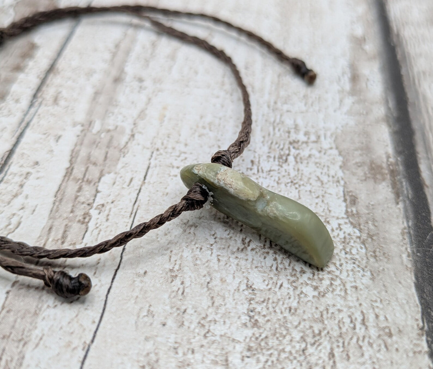 New Zealand Pounamu greenstone jade adjustable bracelet.
