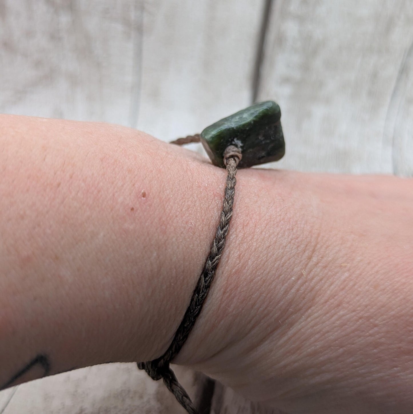 New Zealand Pounamu Greenstone jade adjustable Bracelet.