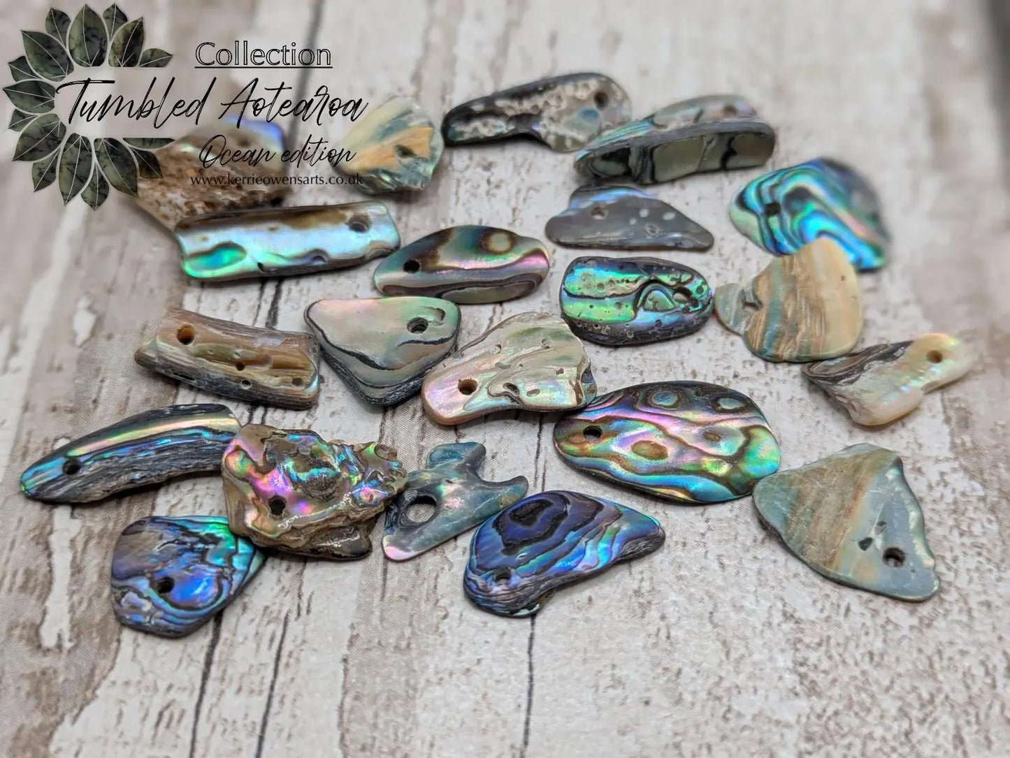 20 Rainbow NZ Pāua Shell Beads – Top-Drilled Natural Abalone for Jewelry Making & Art Projects.
