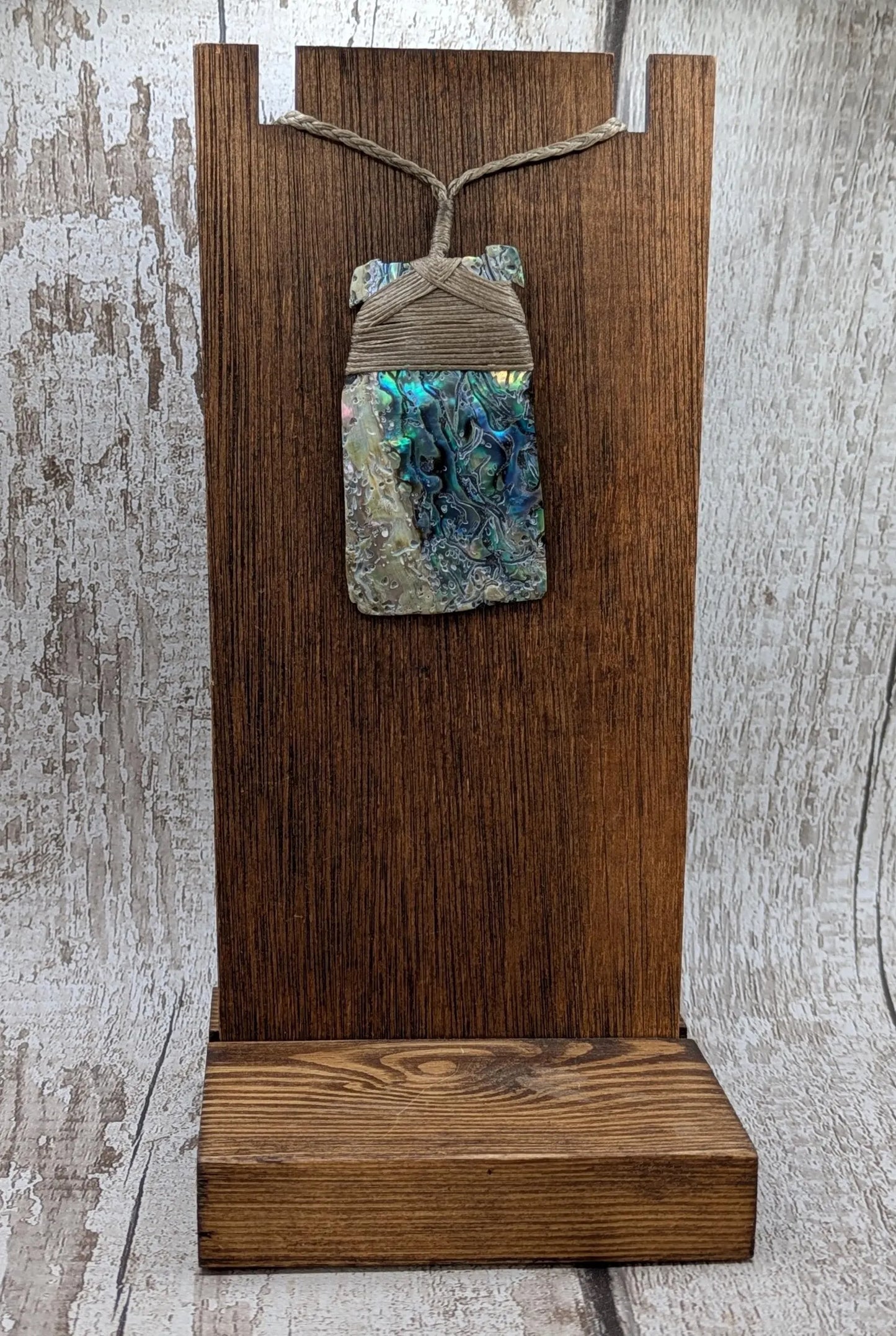 Wild New Zealand rainbow Pāua Hei Toki adze pendant