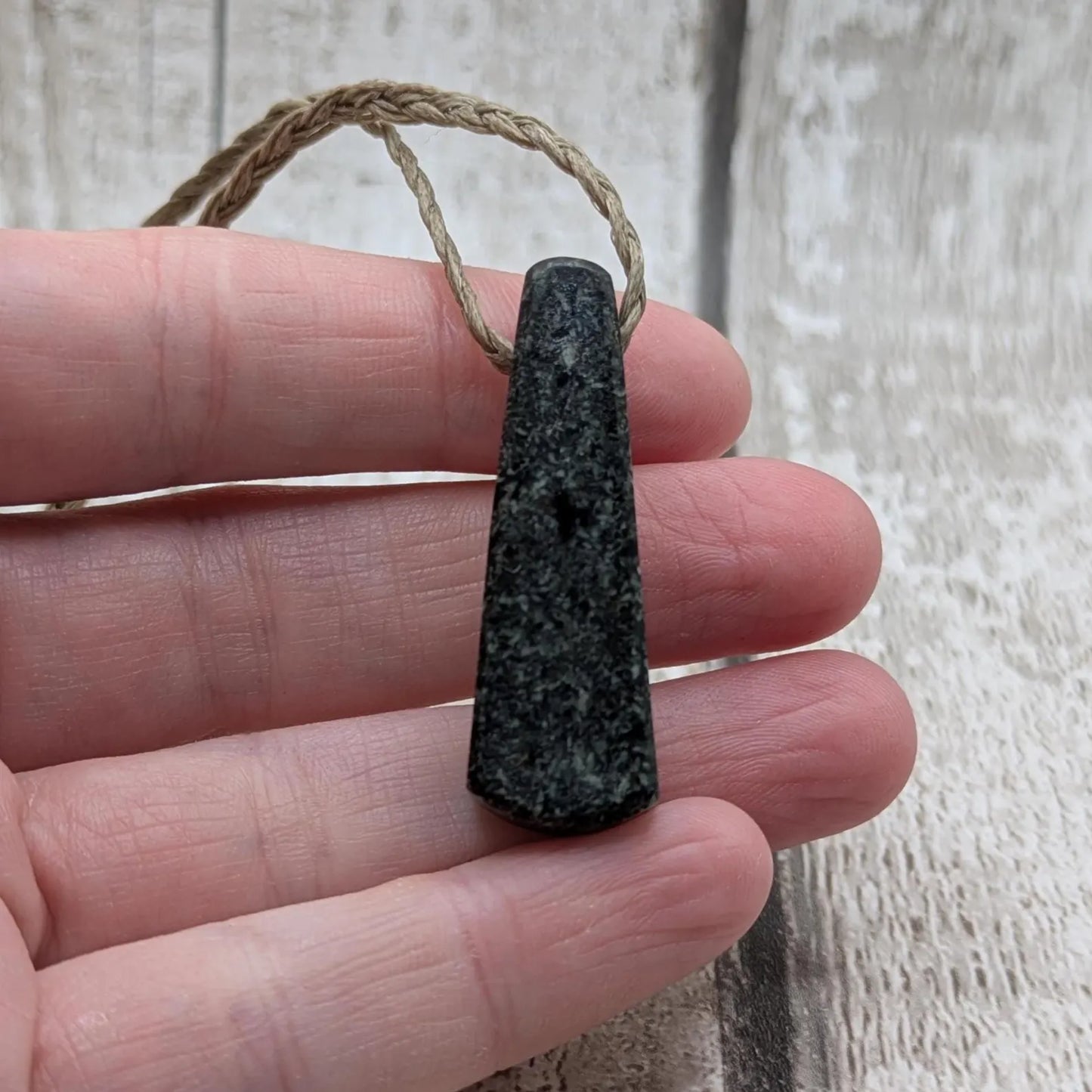 Natural Welsh Preseli Bluestone Pendant | hand carved Roimata Tear Drop Stone Necklace | ancient Celtic & Druidic Energy.