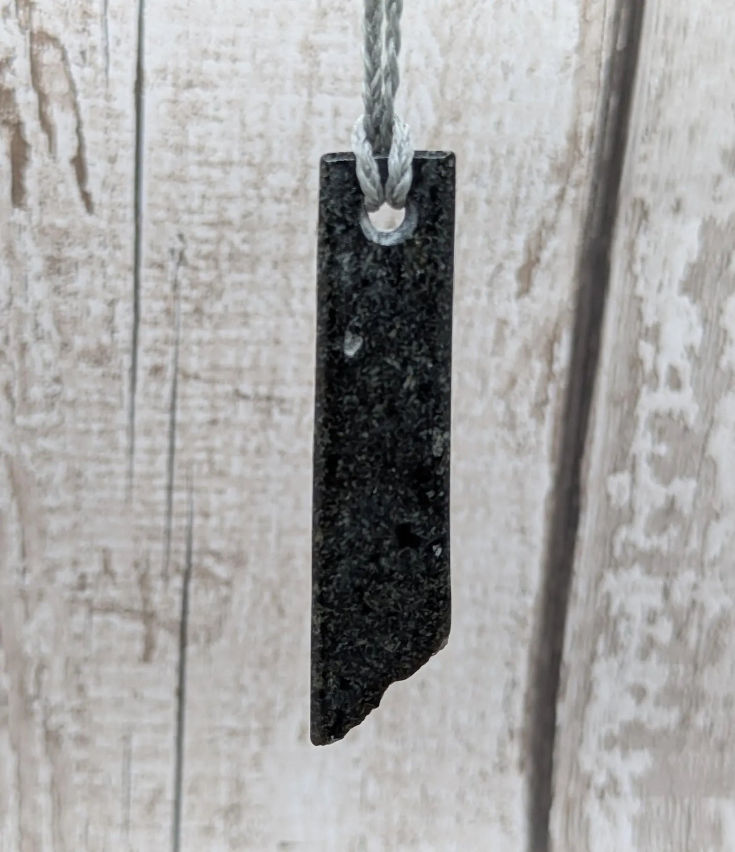 Preseli Bluestone Rectangle Pendant with Natural Edge – Stonehenge Stone Jewellery, Ancient Welsh Crystal Necklace, Spiritual Gift.