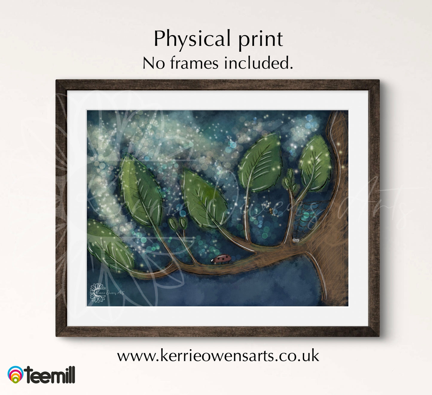 Night time glow landscape poster print.