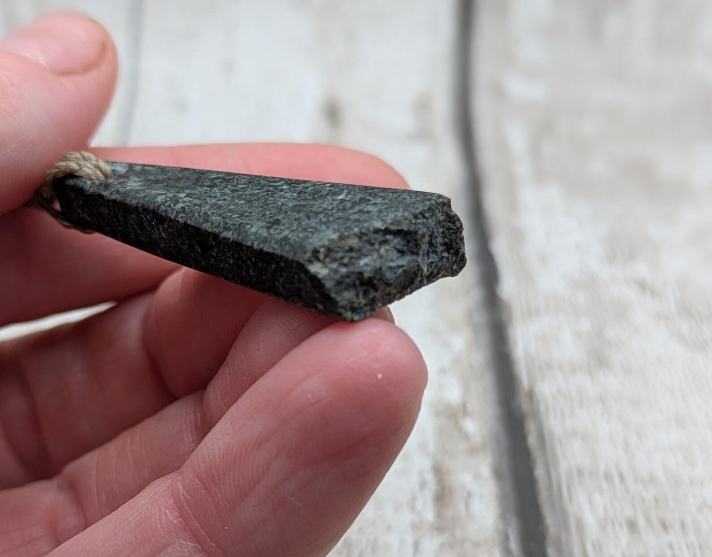 Preseli Bluestone Tear Drop Pendant – Roimata Shape with Natural Edge, Welsh Stonehenge Crystal Necklace, Grounding Celtic Jewellery.