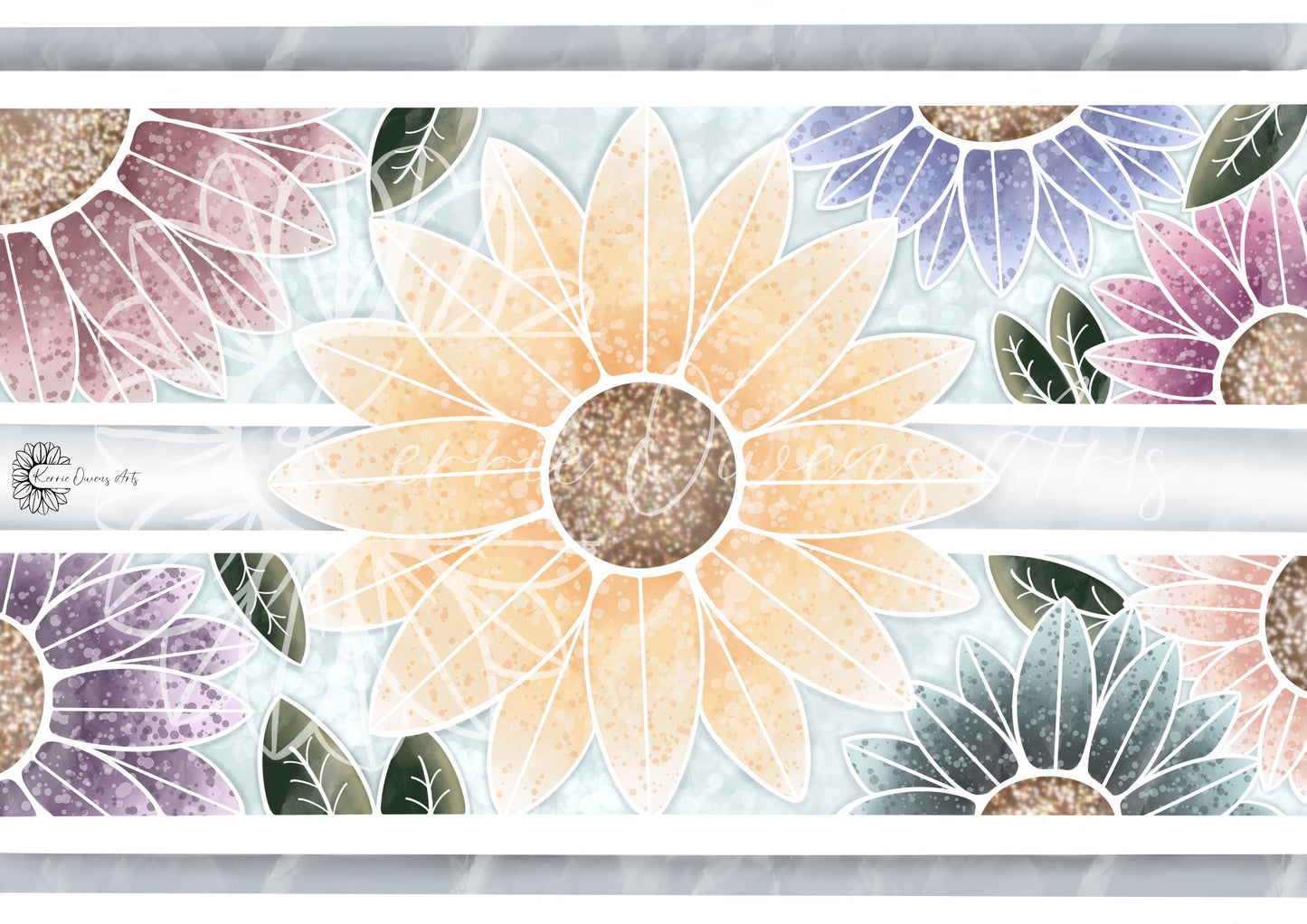 Sunflower banner panel poster print.
