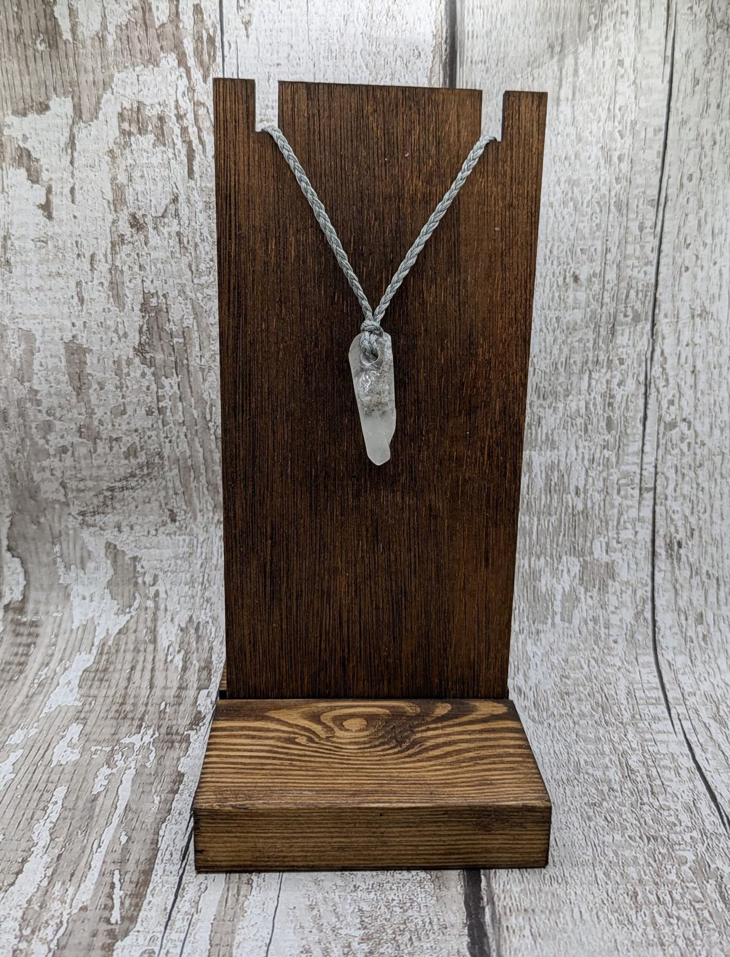 Tibetan clear quartz Crystal point pendant.