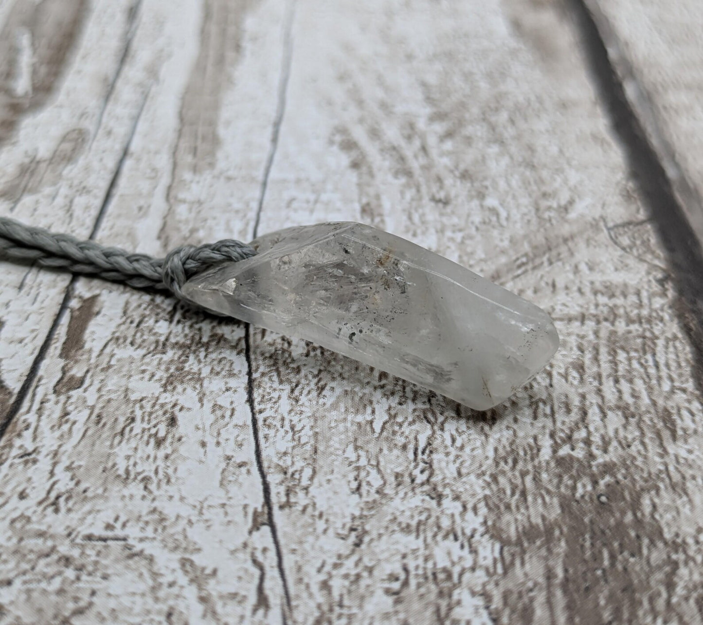Tibetan clear quartz Crystal point pendant.