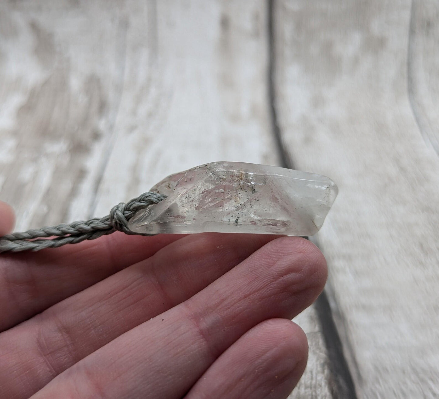 Tibetan clear quartz Crystal point pendant.