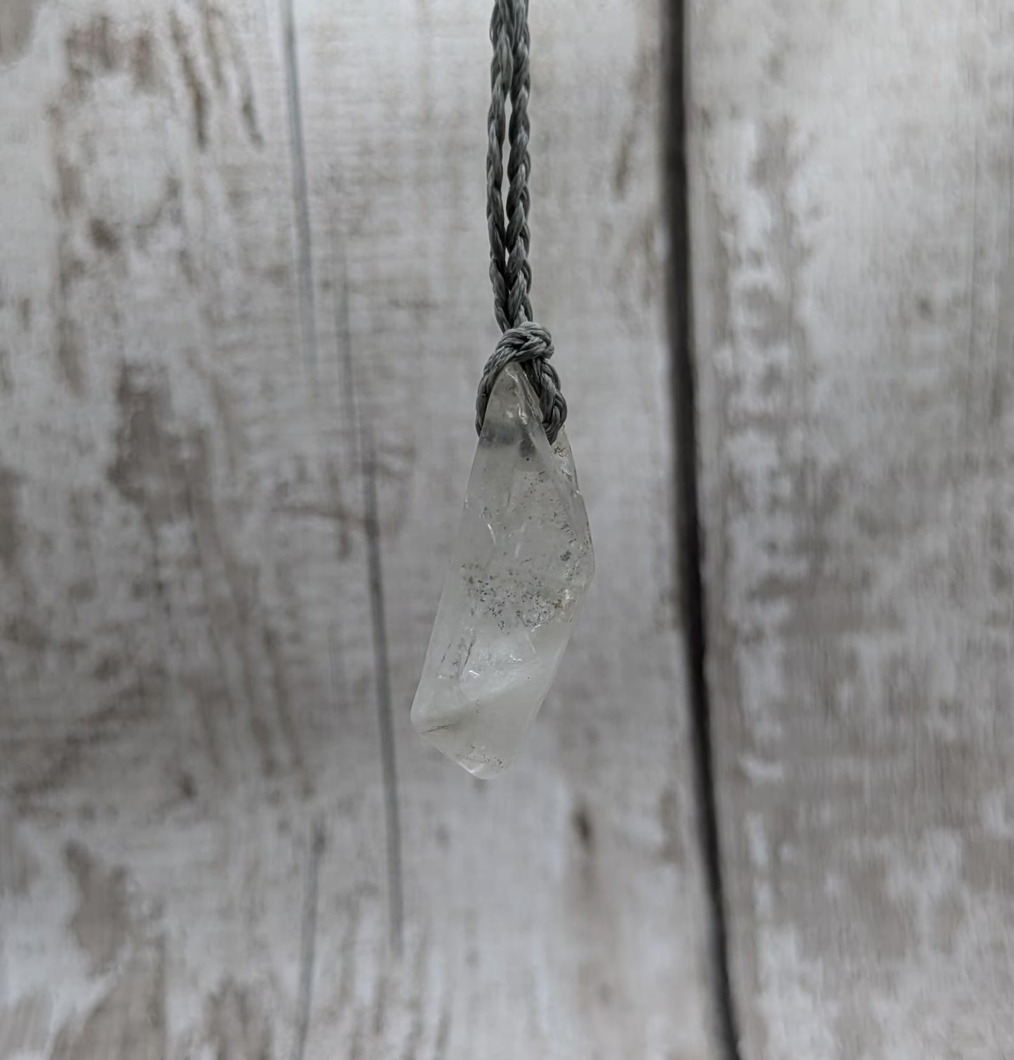 Tibetan clear quartz Crystal point pendant.