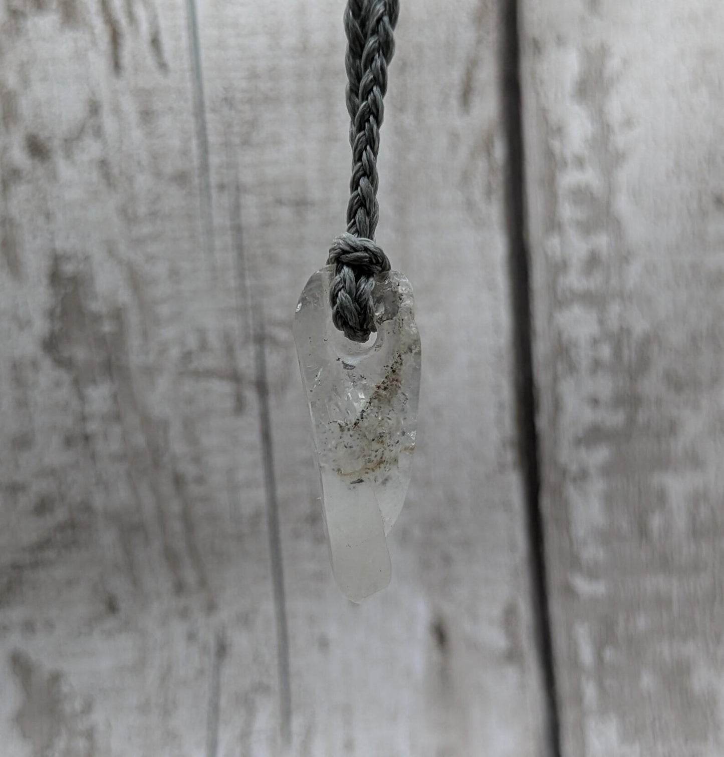 Tibetan clear quartz Crystal point pendant.