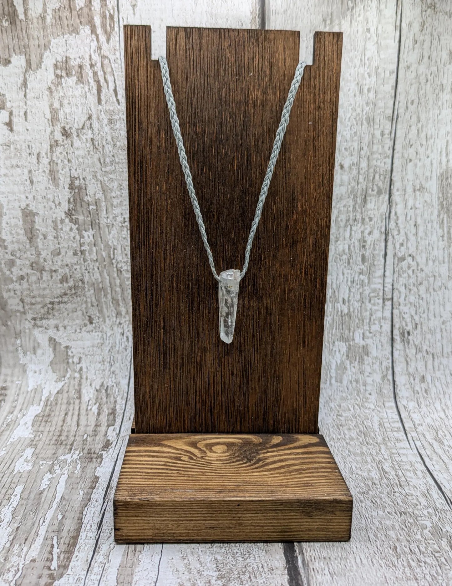 Tibetan clear quartz Crystal point pendant.