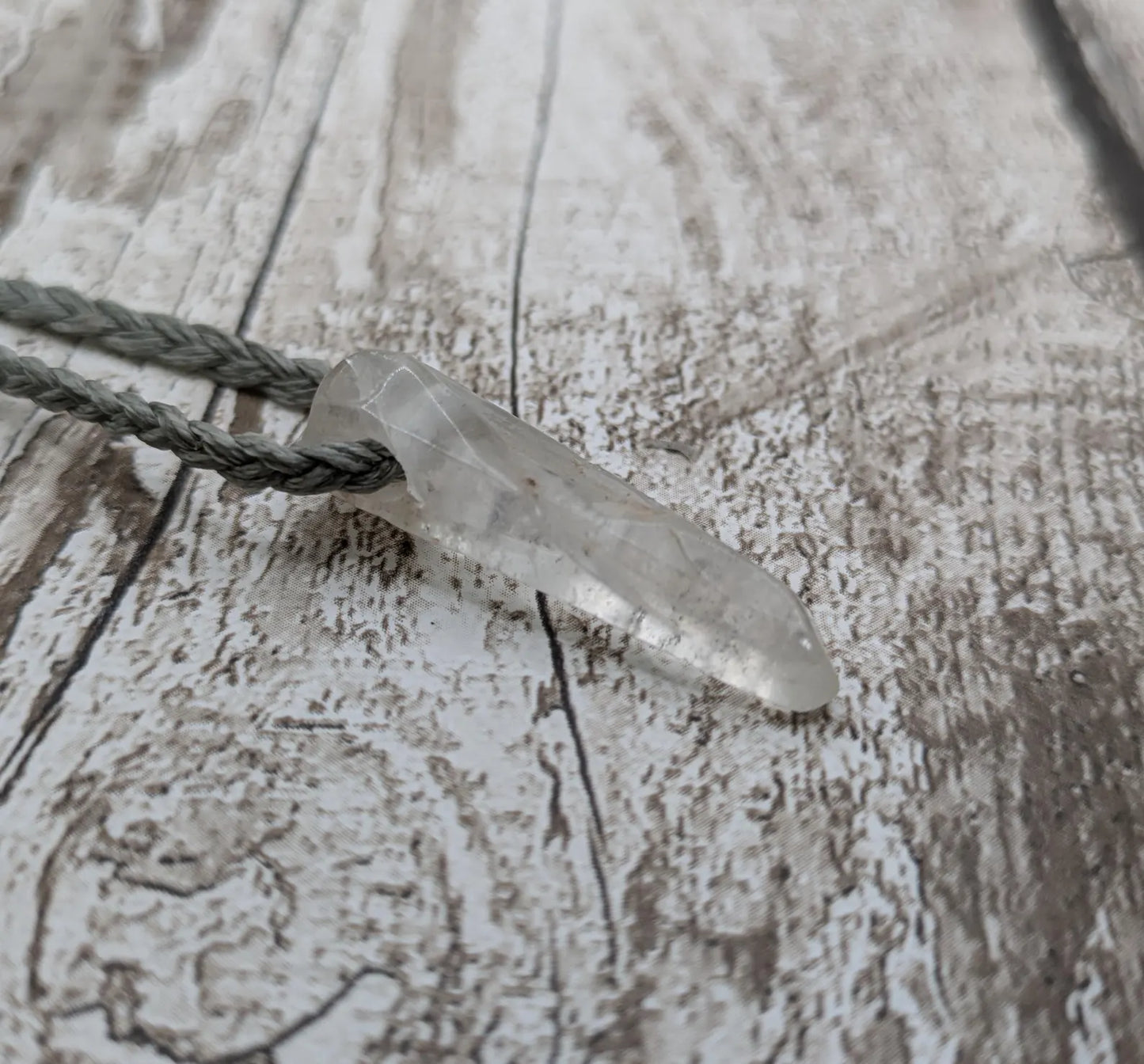 Tibetan clear quartz Crystal point pendant.