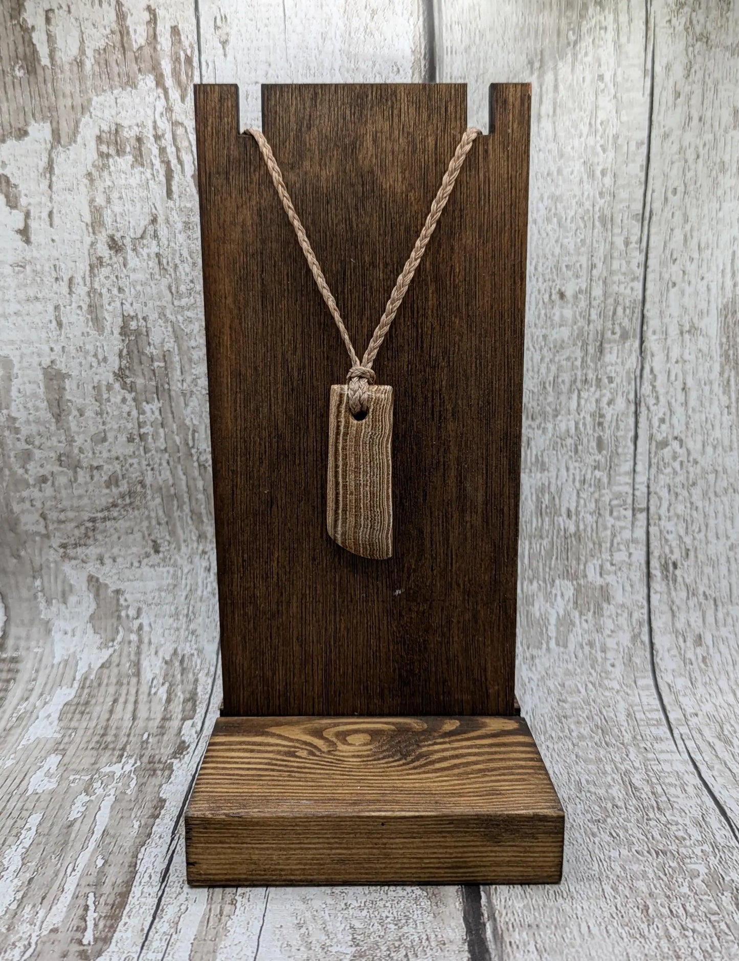 Striped argonite Toki styled pendant.
