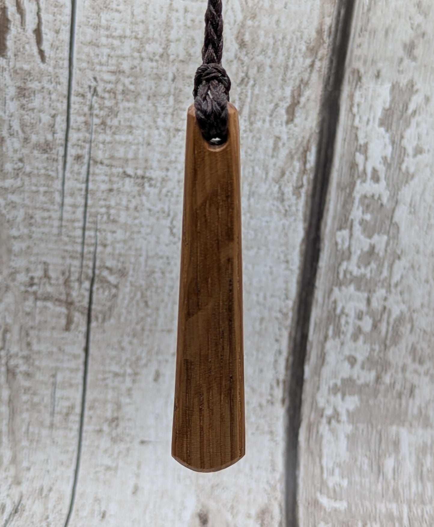 whiskey barrel oak wood recycled roimata teardrop pendant