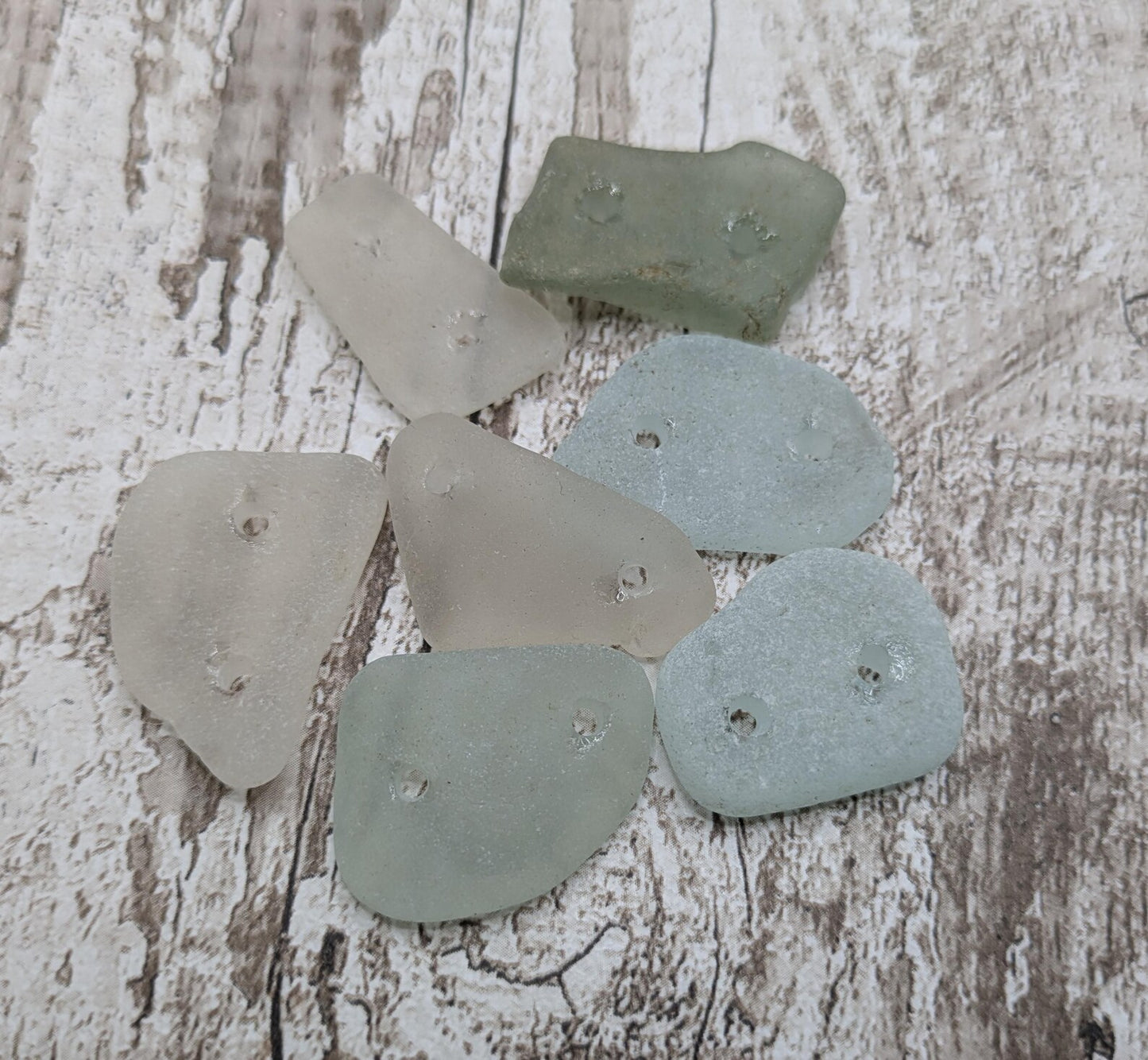 Sea glass connector beads.