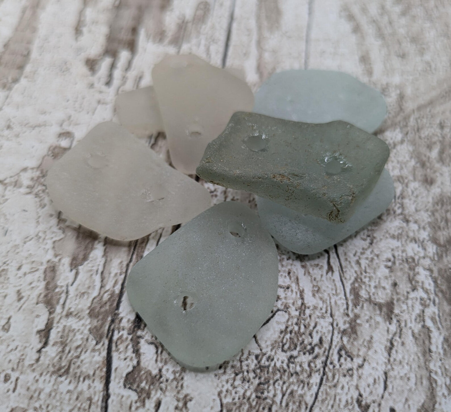 Sea glass connector beads.