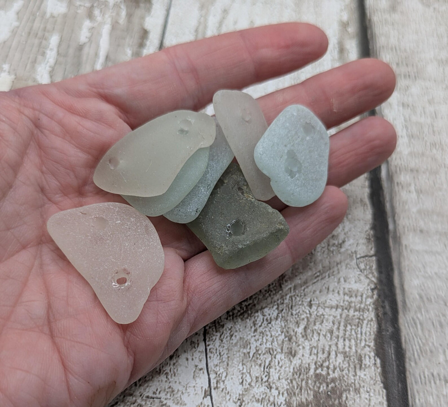 Sea glass connector beads.
