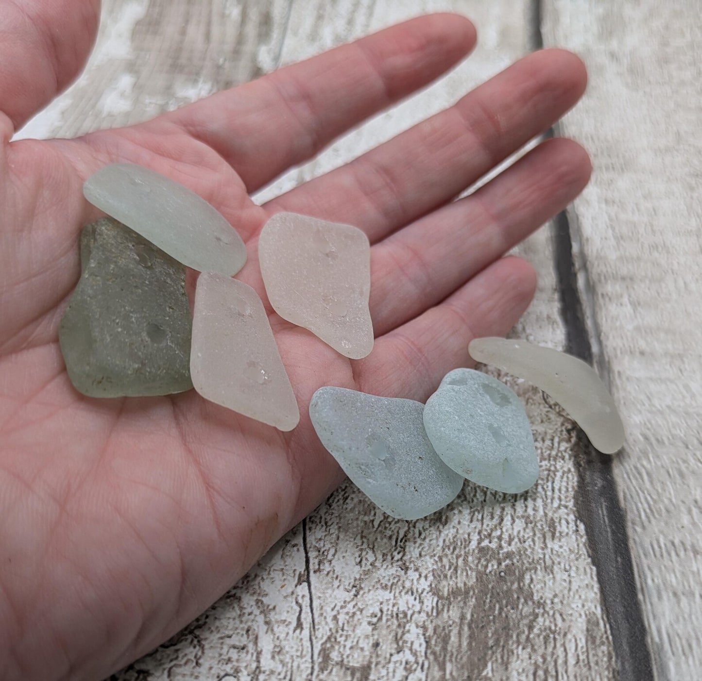 Sea glass connector beads.