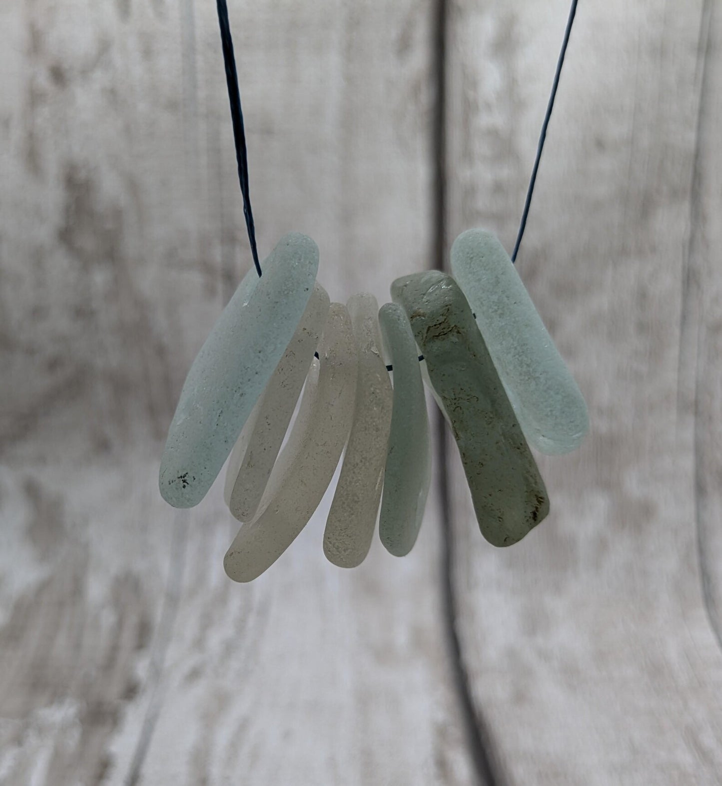 Sea glass connector beads.