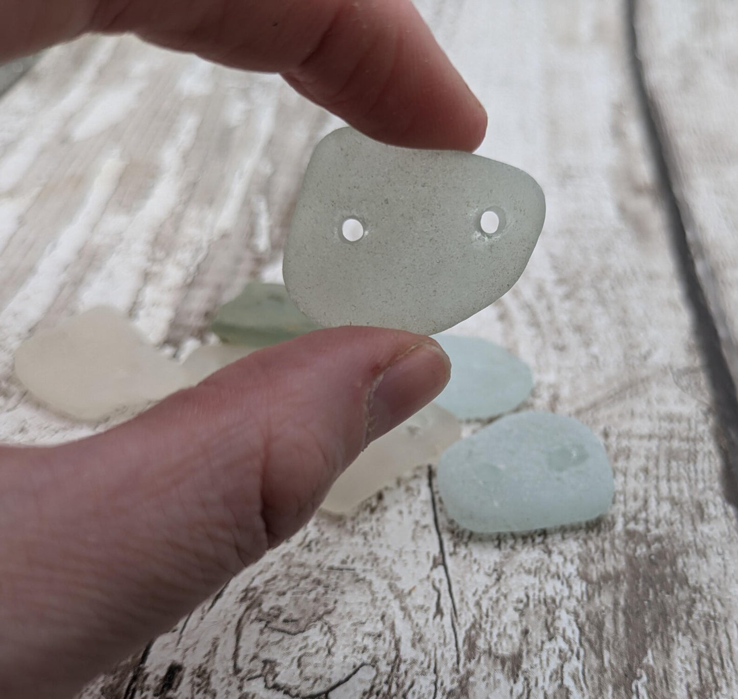 Sea glass connector beads.