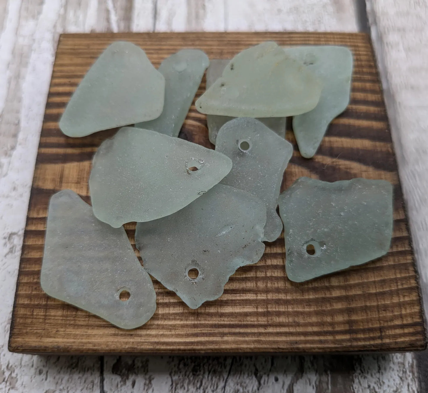 Teal sea glass frosted beads.