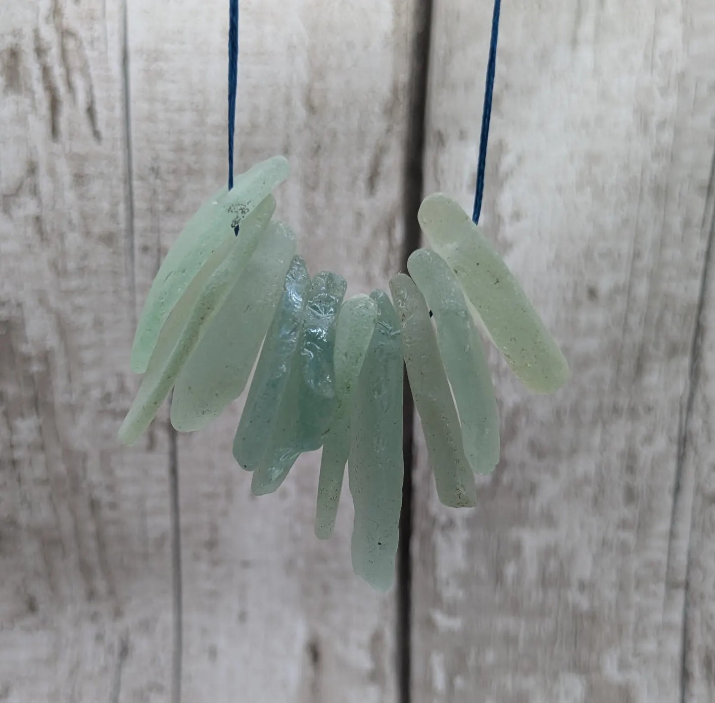 Teal sea glass frosted beads.