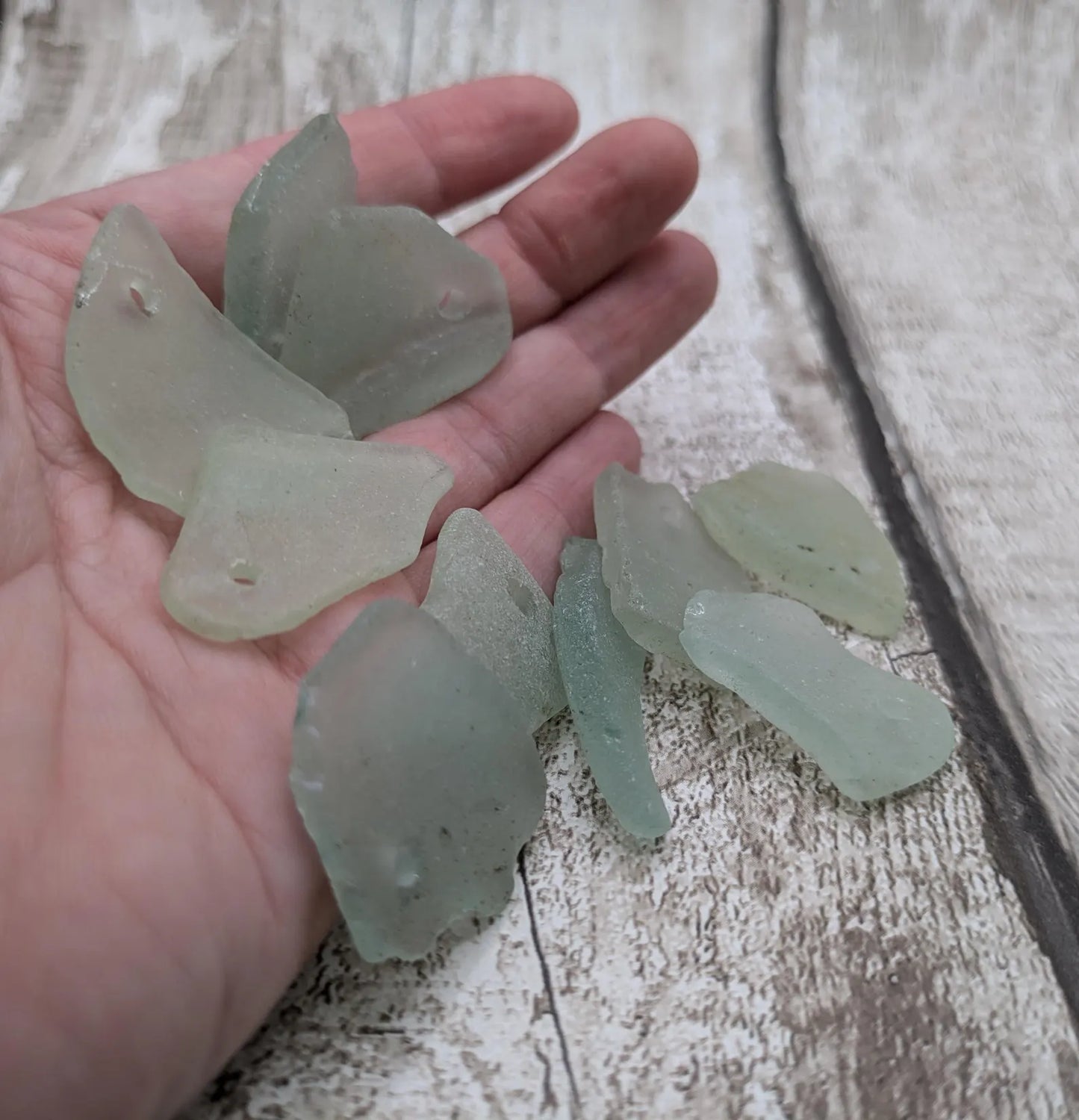 Teal sea glass frosted beads.