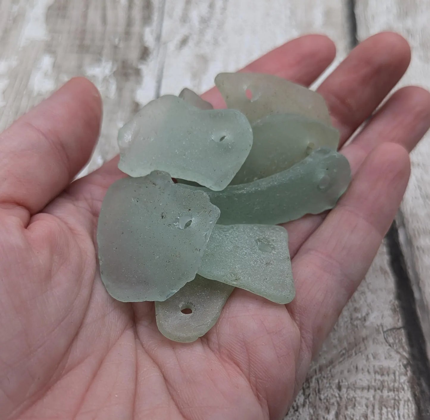 Teal sea glass frosted beads.