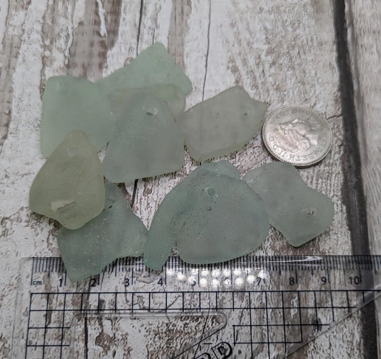 Teal sea glass frosted beads.
