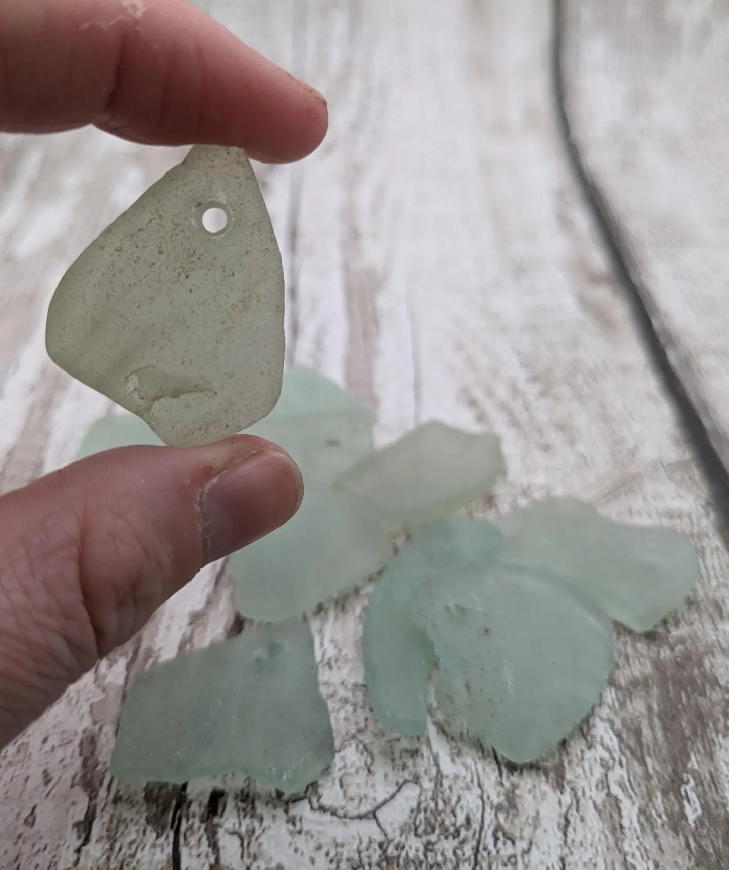 Teal sea glass frosted beads.
