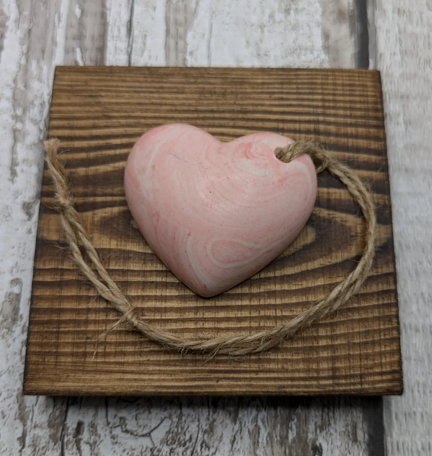 Jesmonite red heart unisex Christmas decorations.