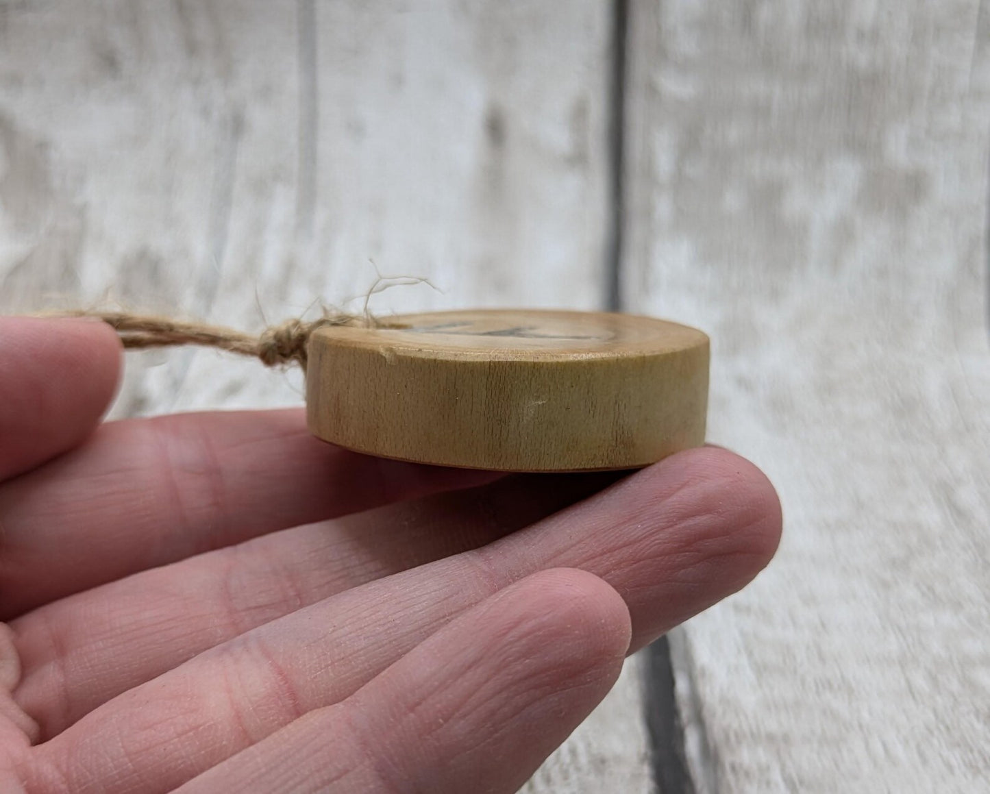 Apple wood ansuz rune Christmas decoration.