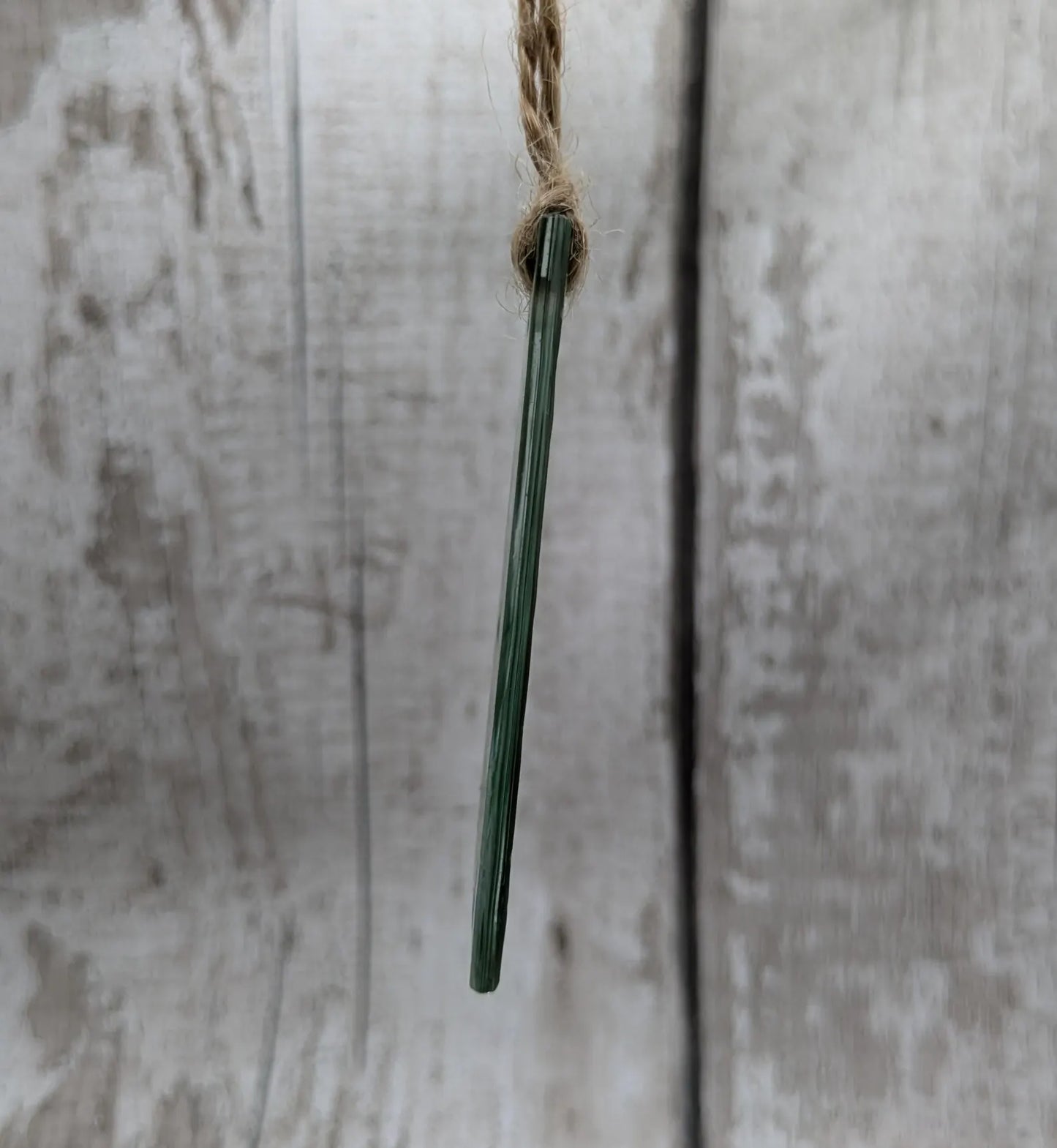 Recycled green stain glass toki Christmas decoration.