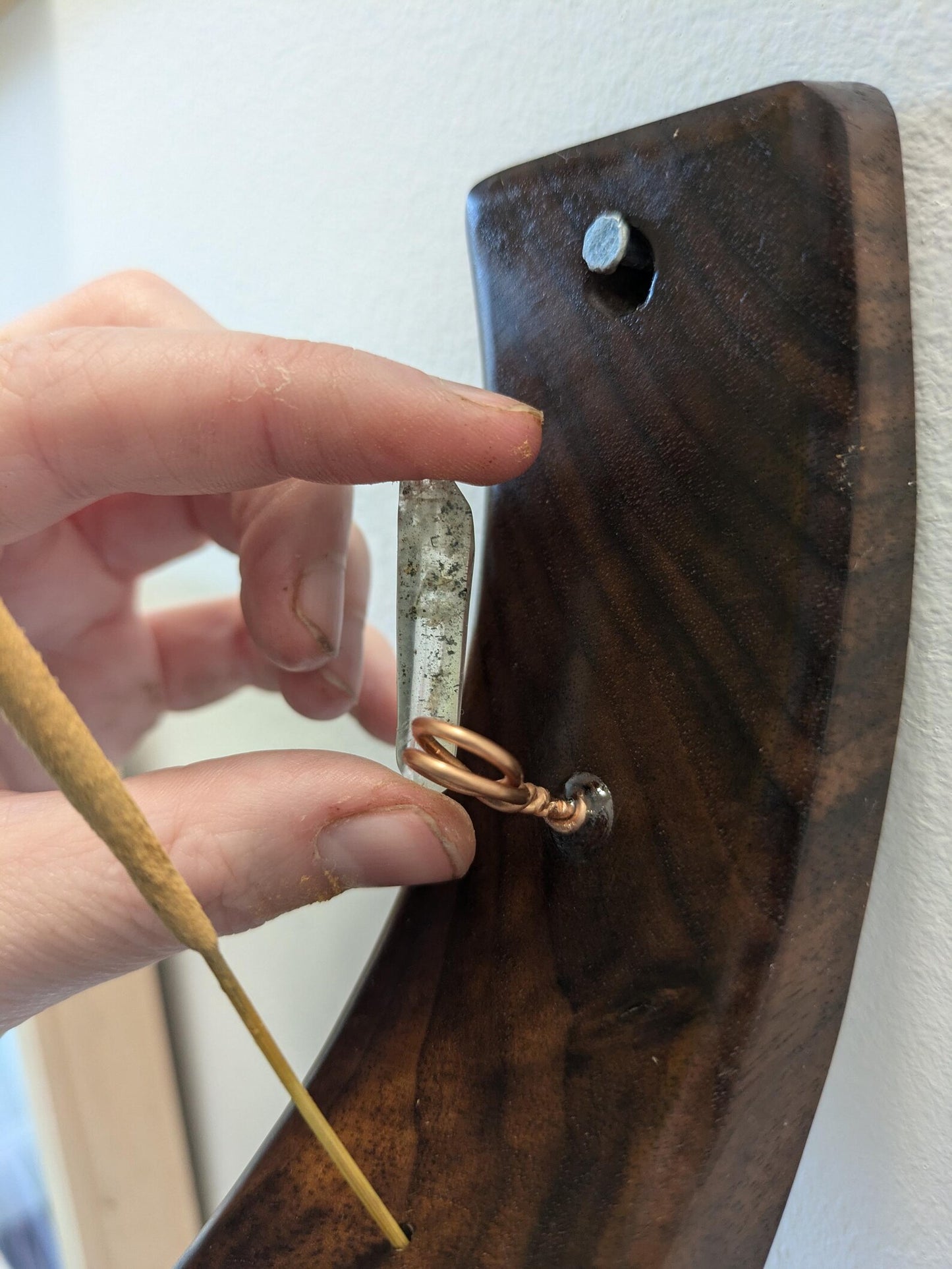 Walnut woodland Tibetan quartz incense holder.