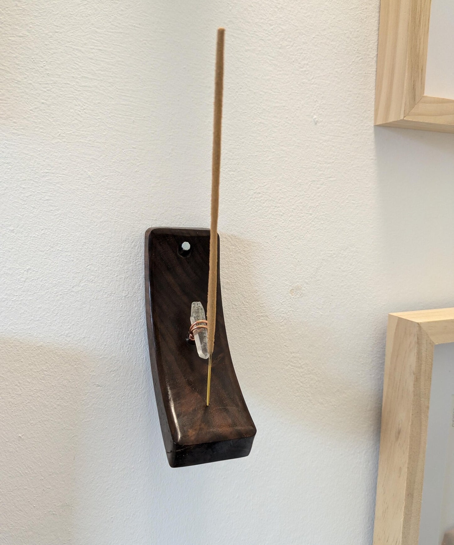 Walnut woodland Tibetan quartz incense holder.