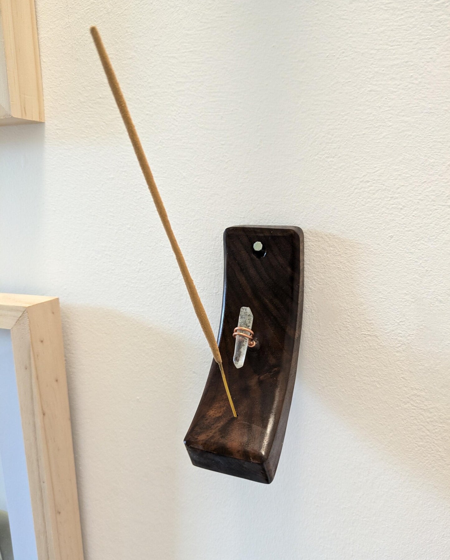 Walnut woodland Tibetan quartz incense holder.