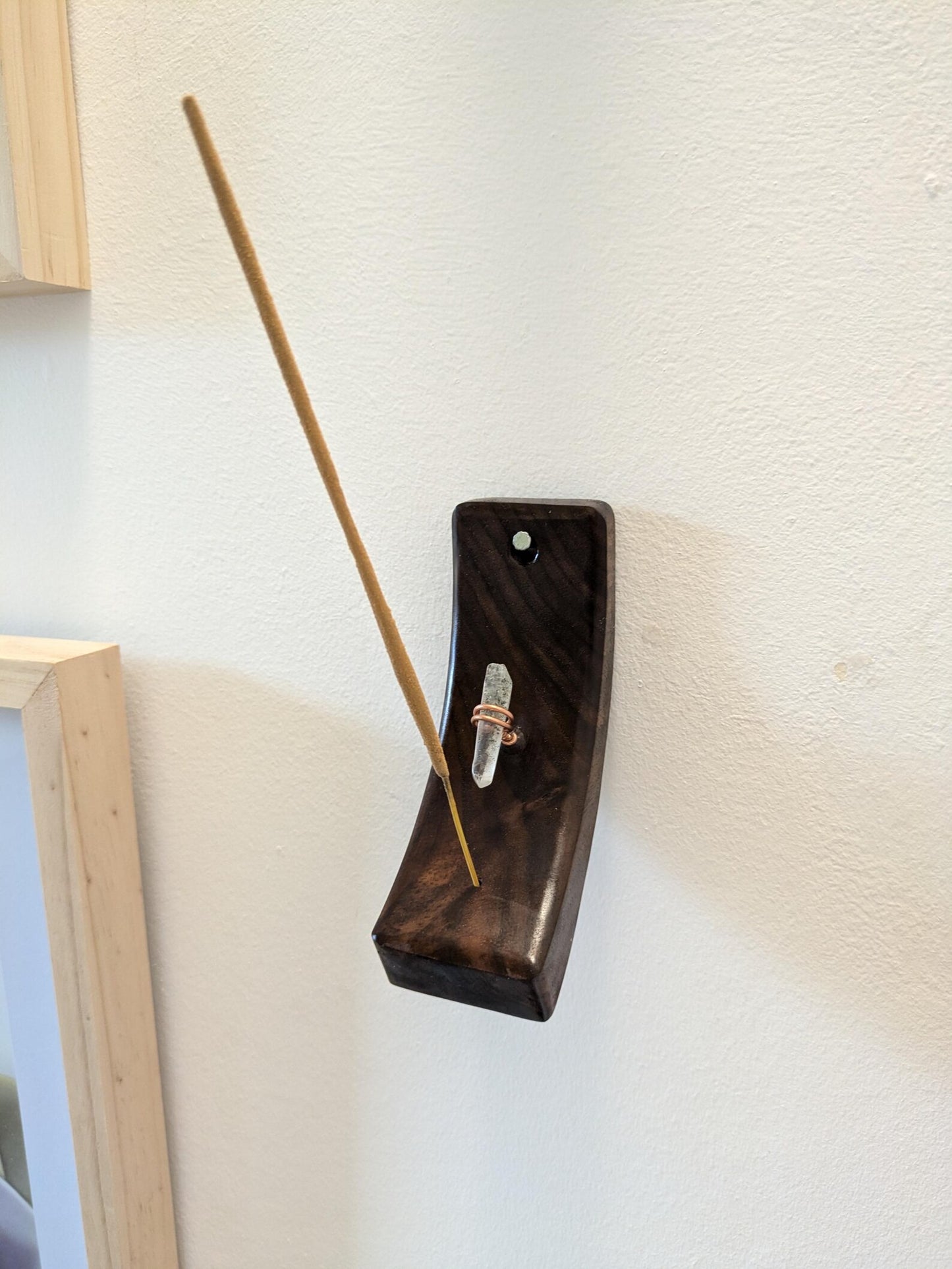 Walnut woodland Tibetan quartz incense holder.