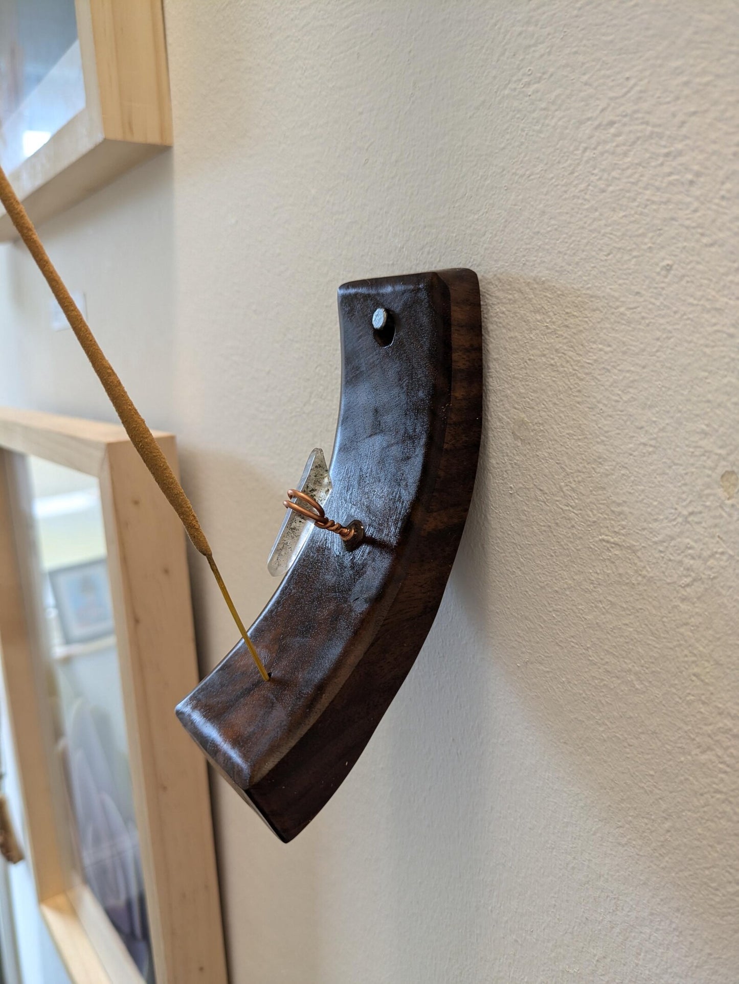 Walnut woodland Tibetan quartz incense holder.