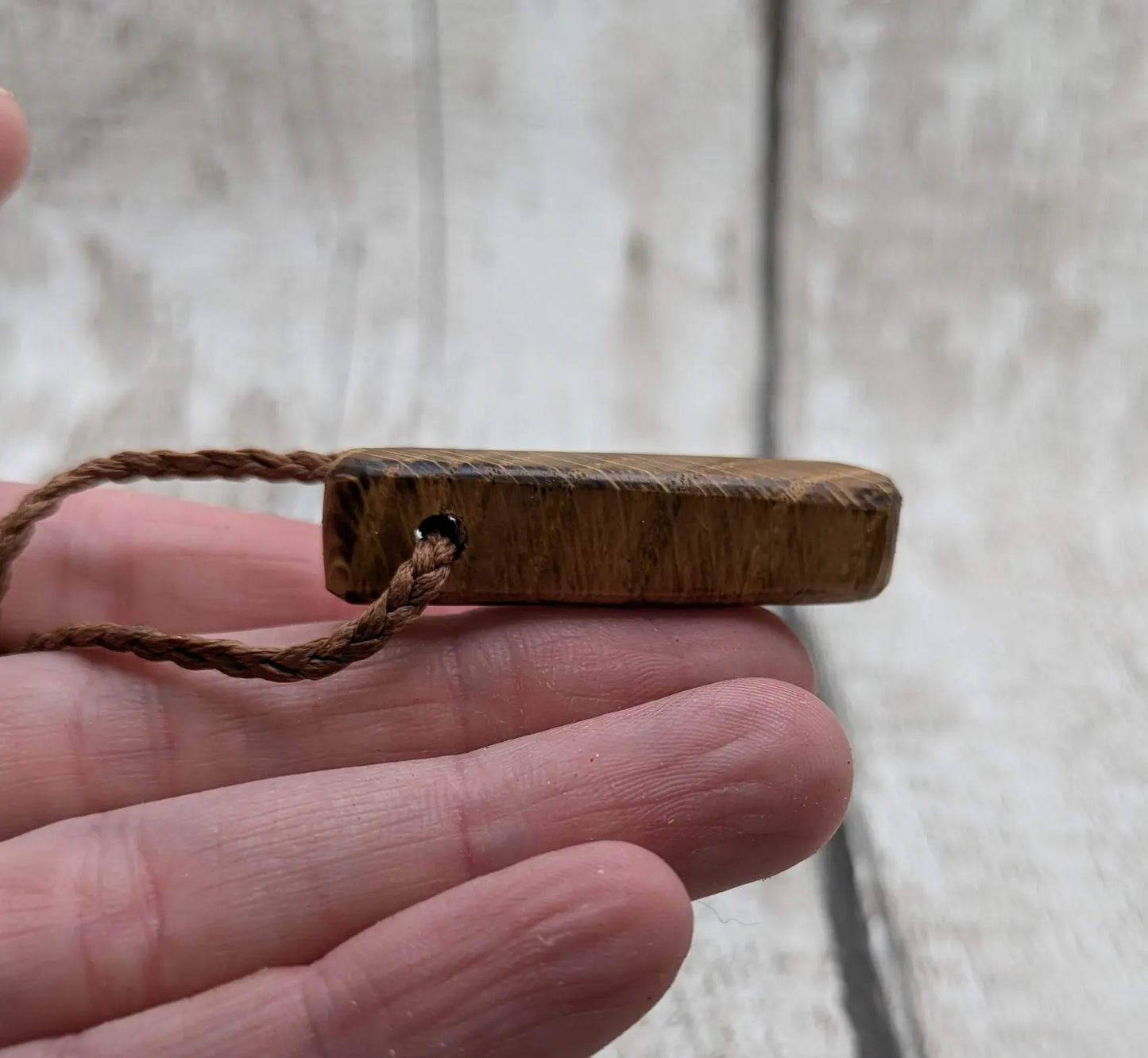 Oak wood roimata drop pendant.